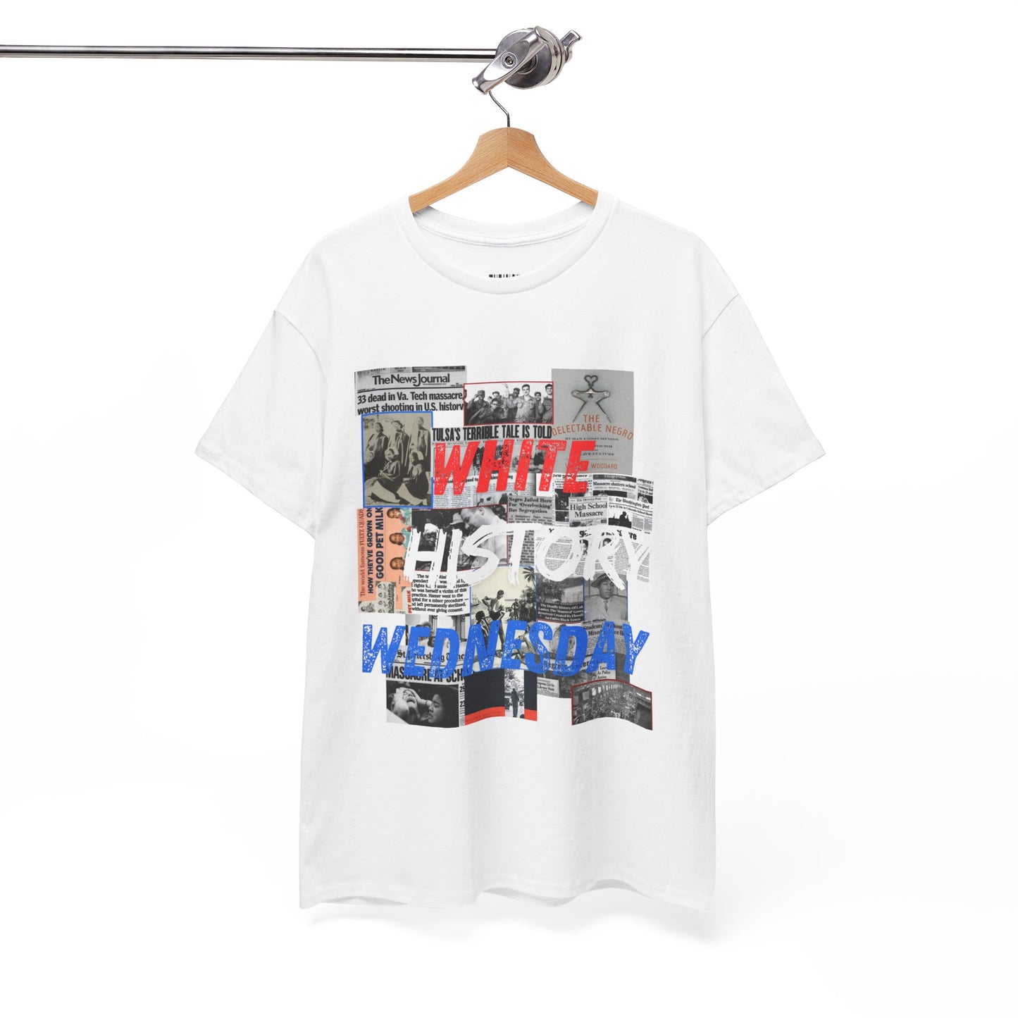 Unisex Heavy Cotton Tee - "White History Wednesday" Graphic Tee for Awareness & Activism