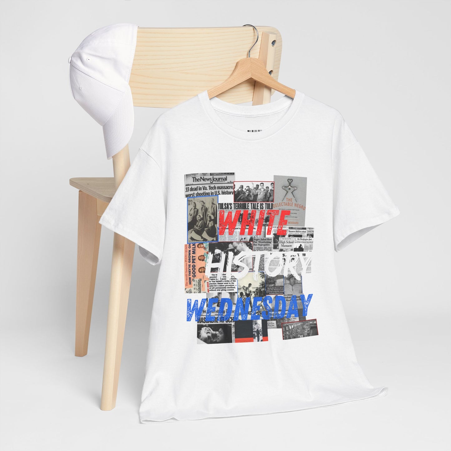 Unisex Heavy Cotton Tee - "White History Wednesday" Graphic Tee for Awareness & Activism